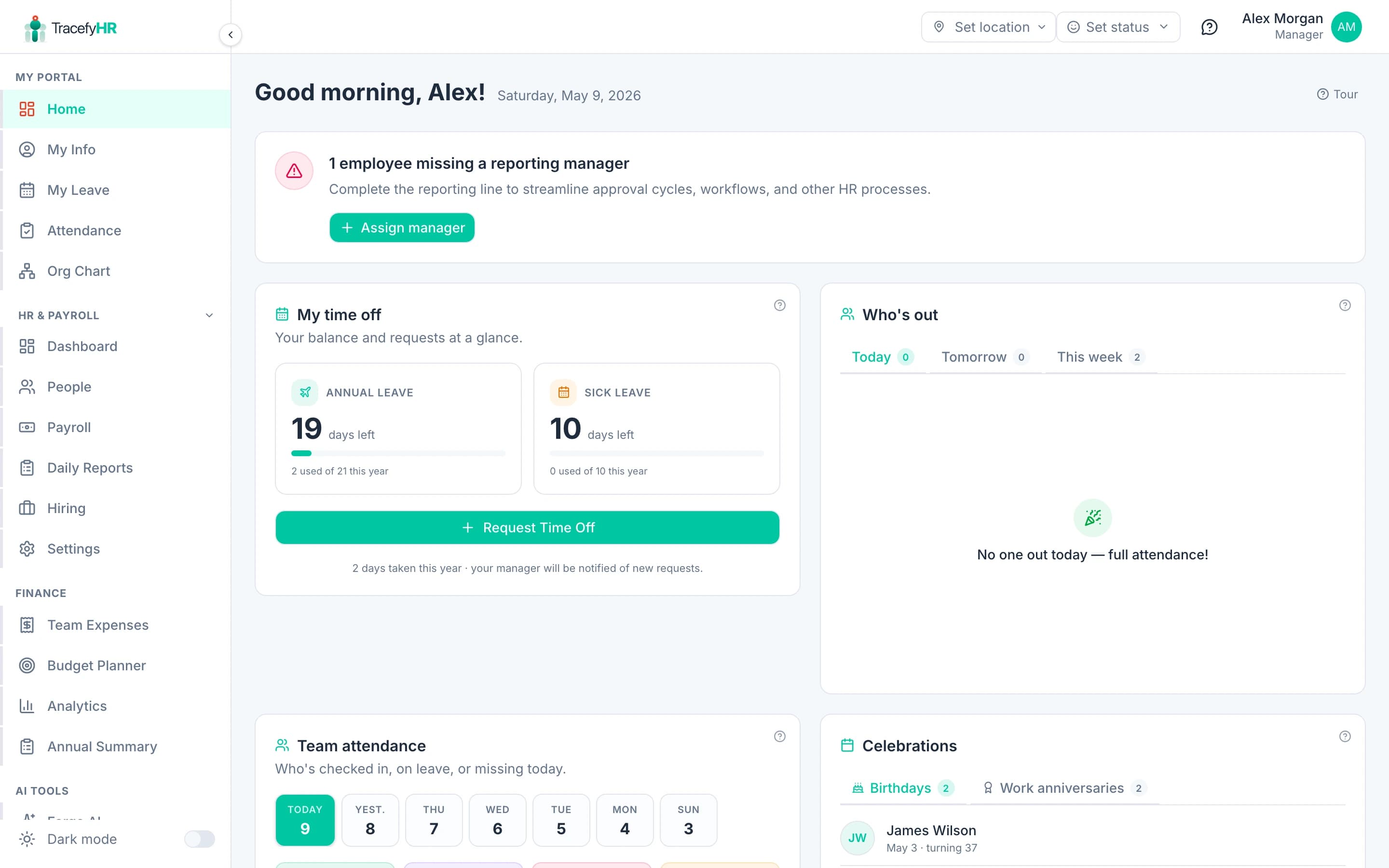 TracefyHR — Dashboard Overview