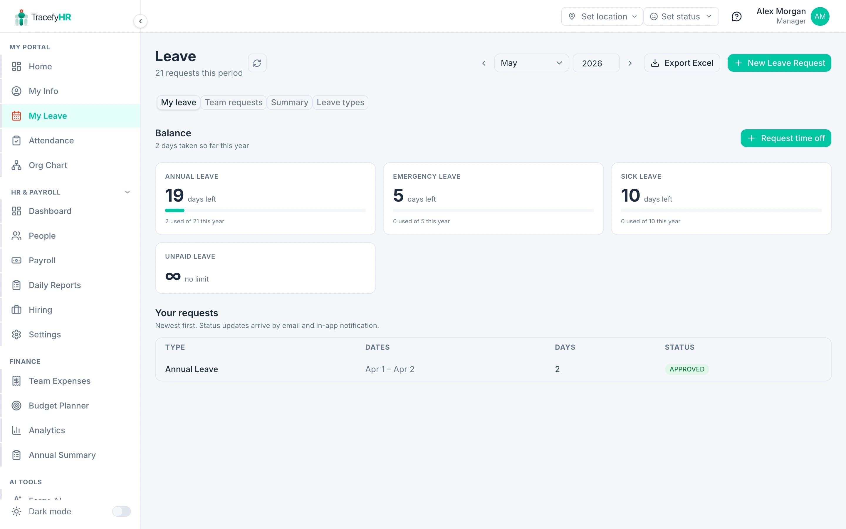 Leave Management screenshot