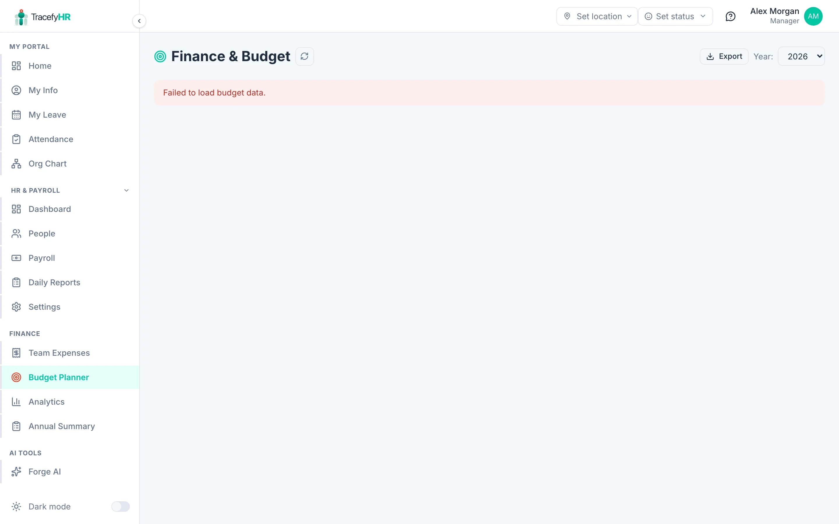 The monthly breakdown tab with per-month target revenue, actual revenue, target expenses, actual expenses, and variance